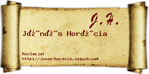 Jónás Horácia névjegykártya